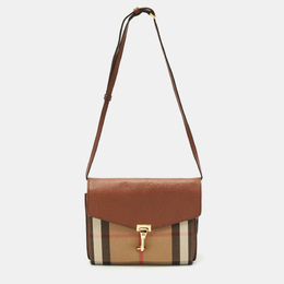 Burberry: Коричневая сумка через плечо  House Check