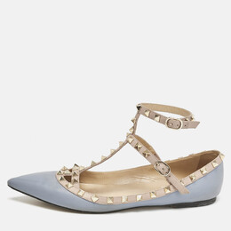 Valentino: Голубые балетки  Rockstud