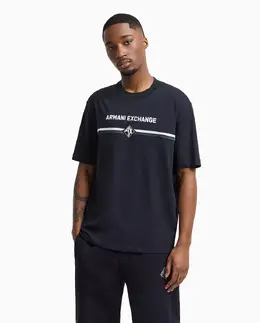 Armani Exchange: Тёмная футболка 