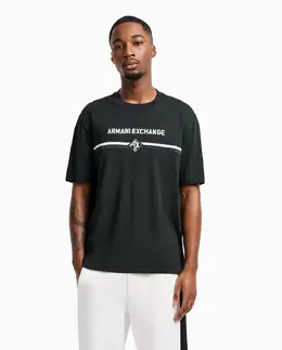 Armani Exchange: Тёмная футболка 