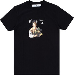 Off-White: Чёрная футболка  Caravaggio Boy