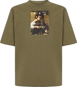Off-White: Зелёная футболка  Caravaggio Boy