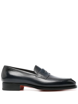 Santoni: Синие мокасины 