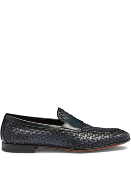 Santoni: Синие туфли 