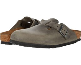 Birkenstock: Серые сабо  Boston