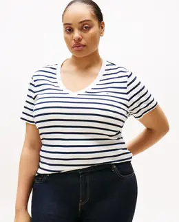 Tommy Hilfiger: Тёмная футболка  Curve