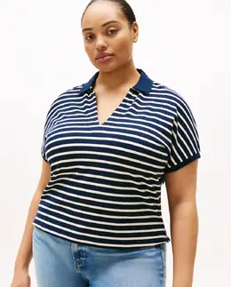 Tommy Hilfiger: Тёмное поло  Curve