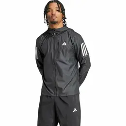 adidas: Чёрная куртка  Running