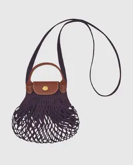 Longchamp: Фиолетовая сумка  Le Pliage