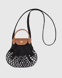 Longchamp: Чёрная сумка  Le Pliage