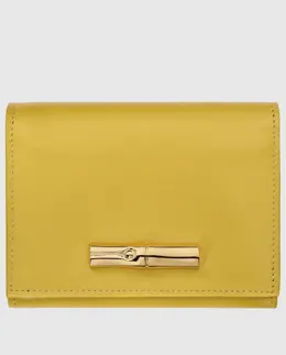 Longchamp: Жёлтый кошелёк  Roseau