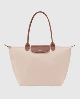 Longchamp: Бежевая сумка  Le Pliage Original