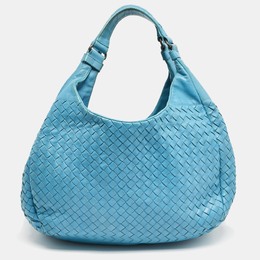 Bottega Veneta: Голубая сумка  Intrecciato