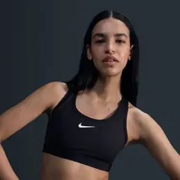 Nike: Чёрный бюстгальтер  Swoosh