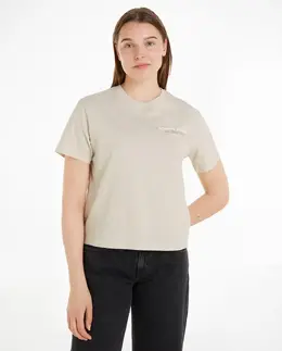 Tommy Jeans: Бежевая футболка 