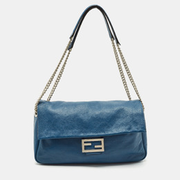 Fendi: Голубая сумка  Baguette
