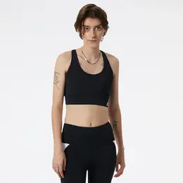 New Balance: Чёрный бюстгальтер 