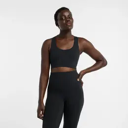 New Balance: Чёрный бюстгальтер 