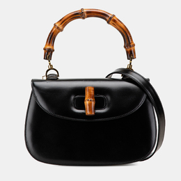 Gucci: Чёрная сумка  Bamboo