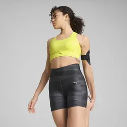 PUMA: Жёлтый бюстгальтер  Run