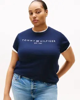 Tommy Hilfiger: Однотонная футболка  Curve