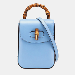 Gucci: Голубая сумка  Bamboo