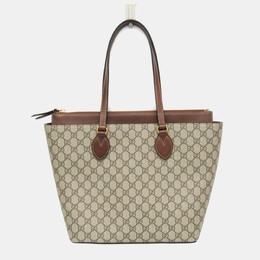 Gucci: Бежевая сумка-шоппер  GG Supreme