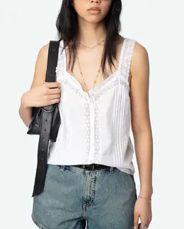 Zadig & Voltaire: Кружевная майка 