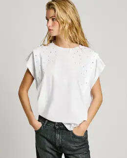 Pepe Jeans: Футболка со стразами 