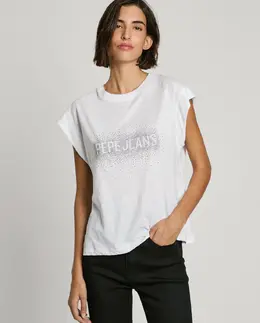 Pepe Jeans: Футболка со стразами 