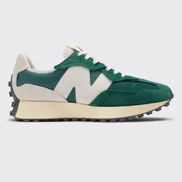 New Balance: Зелёные кроссовки  327