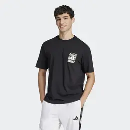 Adidas: Чёрная футболка 