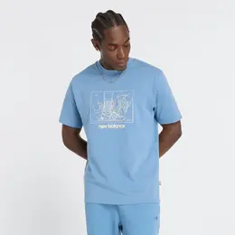 New Balance: Синяя футболка 