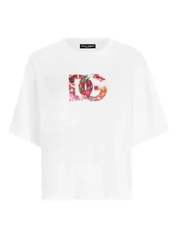 Dolce & Gabbana: Белая футболка  DG
