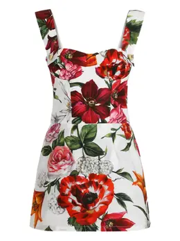 Dolce & Gabbana: Платье с растительным принтом 