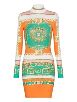 Balmain: Платье с принтом 