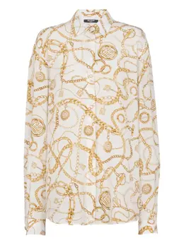 Balmain: Шёлковая рубашка 