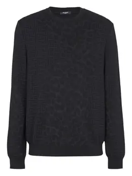 Balmain: Свитер с леопардовым принтом 