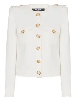 Balmain: Белая куртка 