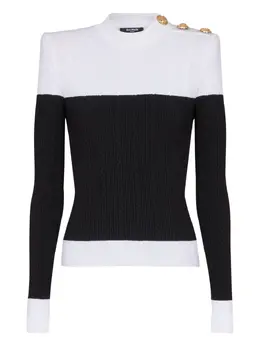 Balmain: Белый свитер 