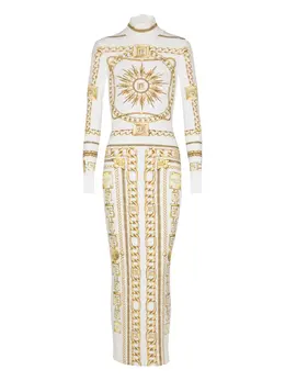 Balmain: Платье с принтом 
