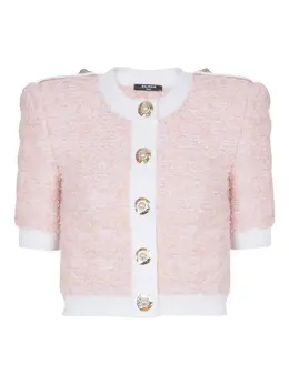 Balmain: Розовый кардиган 