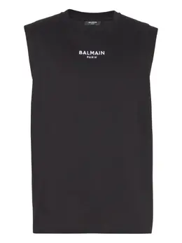 Balmain: Чёрная майка 