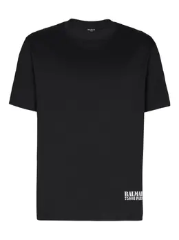 Balmain: Чёрная футболка 