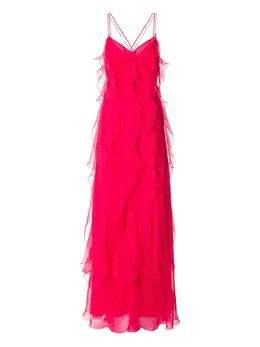 Alberta Ferretti: Платье с оборками 
