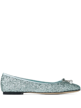 JIMMY CHOO: Зелёные балетки 
