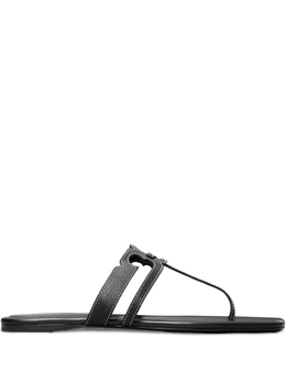 Tory Burch: Чёрные шлёпанцы  Ines