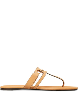 Tory Burch: Коричневые шлёпанцы  Ines