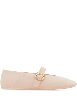 Ferragamo: Розовые балетки  Gancini