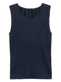Pleats Please Issey Miyake: Голубая майка 